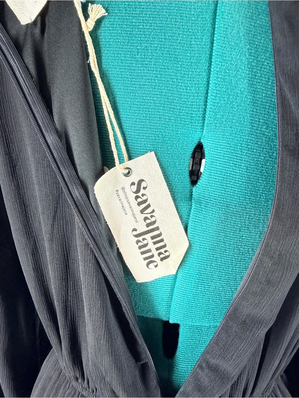 Savanna Jane Black Jumpsuit with Pink and Orange Floral Embroidery - Picture 10 of 11